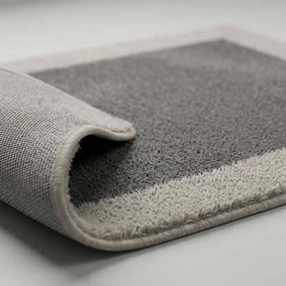 Close-up of the bath mat absorbent pile and non-slip backing